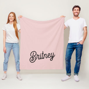 Cobertor De Velo Monograma e Nome Moderno Pink Pidroso Blush
