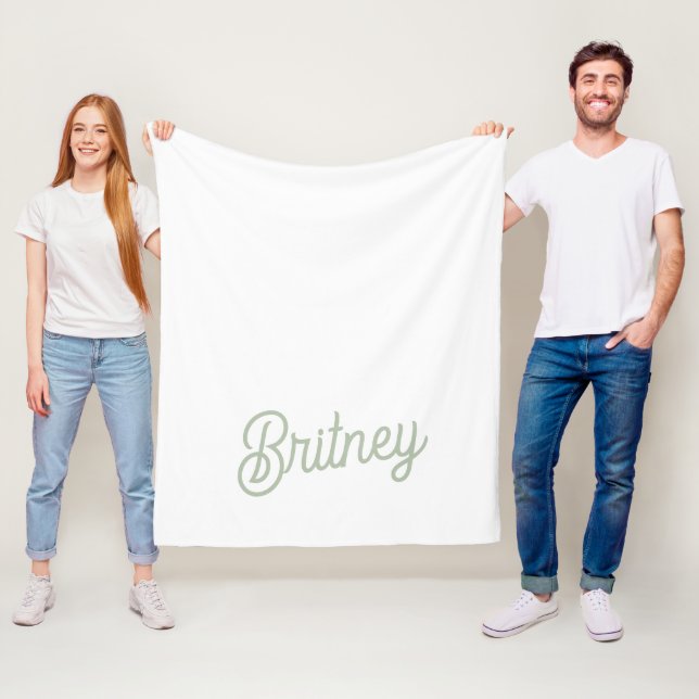 Cobertor De Velo Monograma e Nome Personalizados Verde do Modern Sa (In Situ)