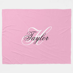 Cobertor De Velo Monograma Elegante Preto e Branco Rosa
