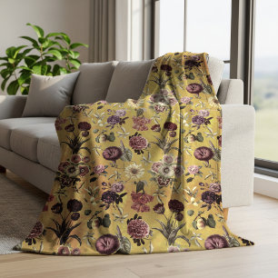 Cobertor De Velo Monograma floral amarelo vintage