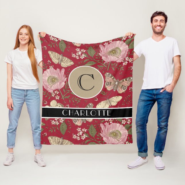 Cobertor De Velo Monograma Floral Botânico de Flores Silvestres Mod (In Situ)