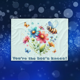 Cobertor De Velo Monograma Floral de Aquarela Você é o Knees da Abe