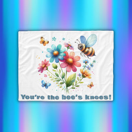 Cobertor De Velo Monograma Floral de Aquarela Você é o Knees da Abe