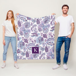 Cobertor De Velo Monograma Floral Purple Boho Vintage