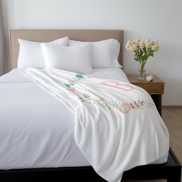 Cobertor De Velo Monograma Floral Rosa Girassol