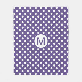 Cobertor De Velo Monograma Fofo Roxo e Branco com Pontinhos