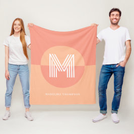 Cobertor De Velo Monograma Geométrico Moderno, Geométrico, Rosa-Chi