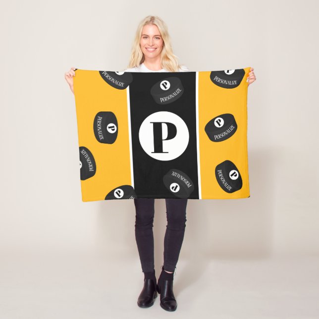 Cobertor De Velo Monograma Inicial do Nome do Puck de Hóquei em Gel (In Situ)