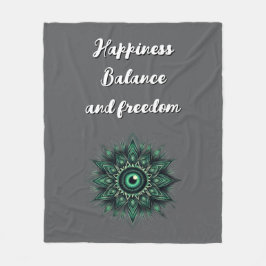 Cobertor De Velo Monograma Mau Verde Escuro Símbolo de Olhos na cin