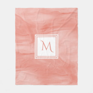 Cobertor De Velo Monograma Moderno de Mármore Rosa Simples
