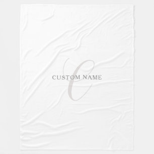 Cobertor De Velo Monograma Moderno Elegante   Cinzas e Branco (edit