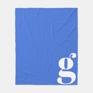 Cobertor De Velo Monograma Moderno - Letra Inicial Azul Brilho
