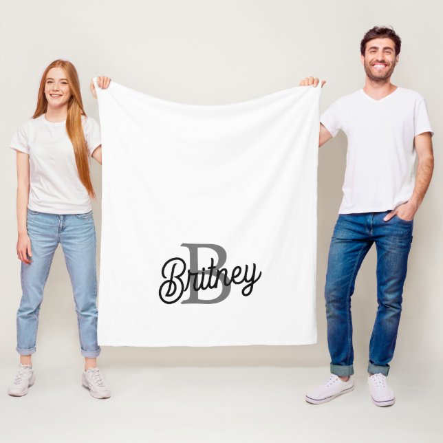 Cobertor De Velo Monograma Moderno Nome do Elegante Script de Cinza (In Situ)