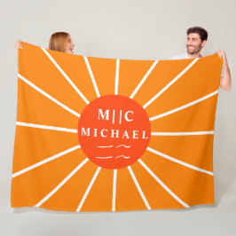 Cobertor De Velo Monograma moderno simples e retrô-sol personalizad