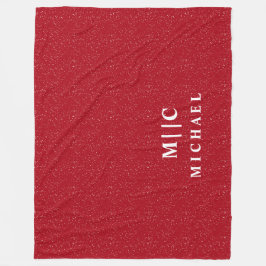 Cobertor De Velo monograma moderno, simples e vermelho, branco