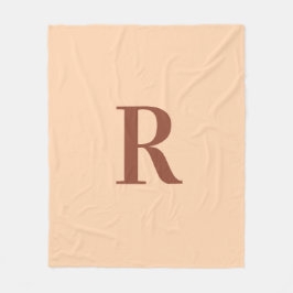 Cobertor De Velo Monograma Moderno Simples Terracotta Beige