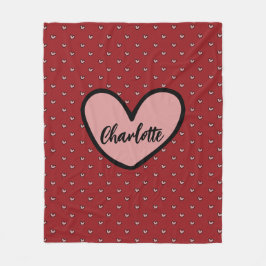 Cobertor De Velo Monograma Personalizado de Padrão Cardíaco Curto E