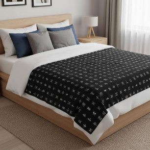 Cobertor De Velo Monograma Personalizado e Folheto de Símbolos Runi