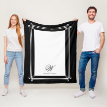 Monograma Personalizado Elegante Preto e Branco