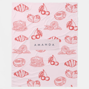 Cobertor De Velo Monograma personalizado encantador Girly Cherry St