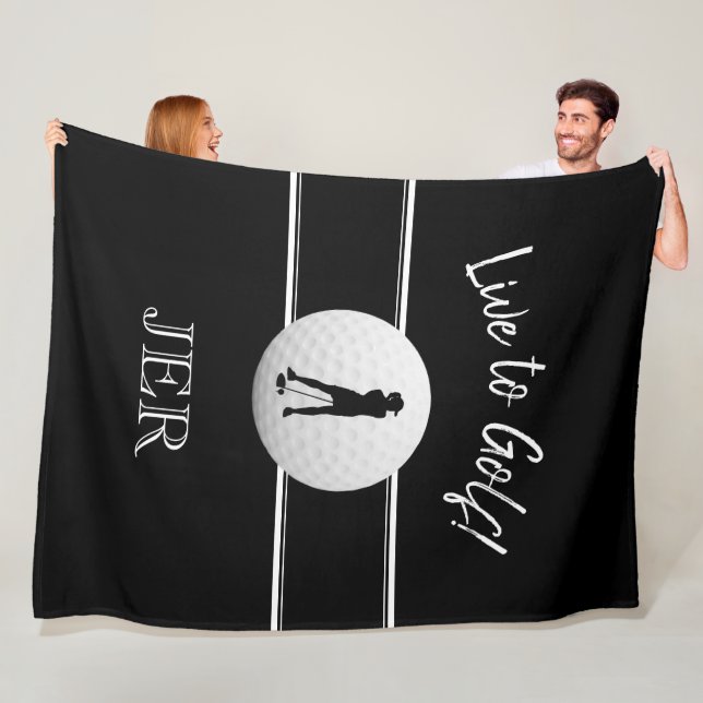 Cobertor De Velo Monograma Personalizado Esportivo Negro e Branco (In Situ)