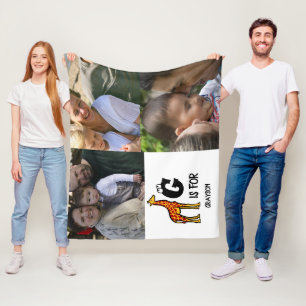 Cobertor De Velo Monograma personalizado G para girafas girafas gir