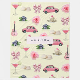 Cobertor De Velo Monograma Personalizado Vintage Seashell