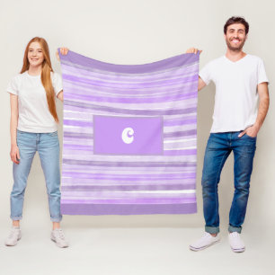 Cobertor De Velo Monograma Purple Striped Personalizado