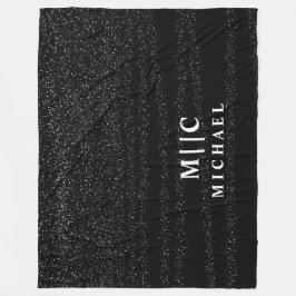 Cobertor De Velo monograma simples, preto e branco, de abstrato