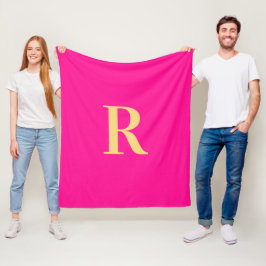 Cobertor De Velo Monograma Simples Rosa Quente Moderno