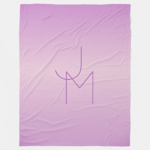 Cobertor De Velo Monograma Sobreposto Único Rosa Lavanda Suave