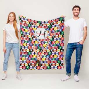 Cobertor De Velo Monograma Sólido e Stripe 🎱 Billiards Balls