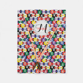 Cobertor De Velo Monograma Sólido e Stripe 🎱 Billiards Balls