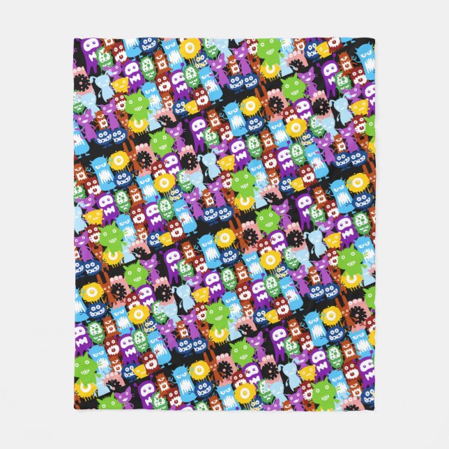 Cobertor De Velo Monster Collage Fleece Blanket (Frente)