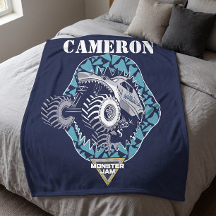 Cobertor De Velo Monster Jam Megalodon - Personalizado