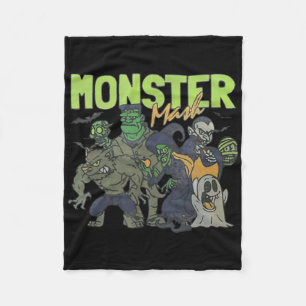 Cobertor De Velo Monster Mash Vintage Ghost Halloween Engraçado
