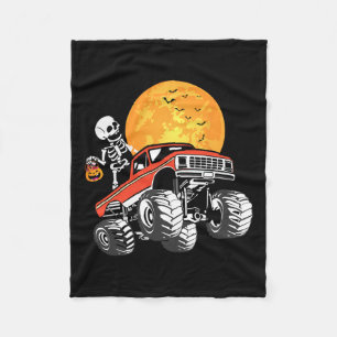 Cobertor De Velo Monster Truck Halloween Boys Pumpkin