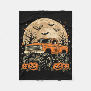 Cobertor De Velo Monster Truck Halloween Jack O Lantern Moon Pumpki