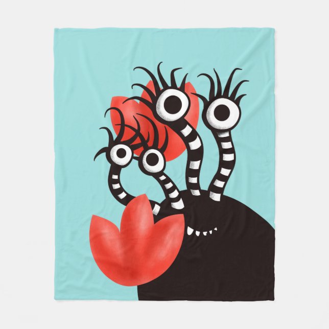 Cobertor De Velo Monstro Bonito Com Tulipas De Abstrato De Quatro O (Frente)