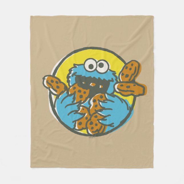Cobertor De Velo Monstro dos Cookies Retro (Frente)