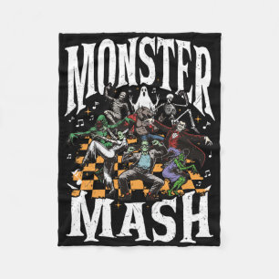 Cobertor De Velo Monstro Mash Retro Halloween Monstro Engraçado Spo