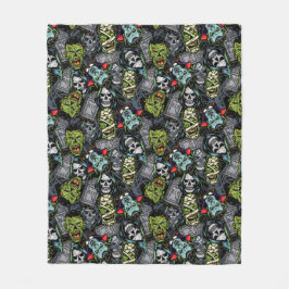 Cobertor De Velo Monstros Assustadores de Halloween Zumbis Vampiros