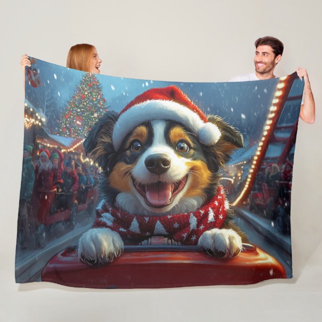 Cobertor De Velo Montanha-russa de Natal do Cão de Gado Australiano (In Situ)