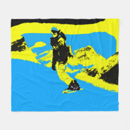 Cobertor De Velo Montanha Snowboard - Snowboarder Fleece Blanket
