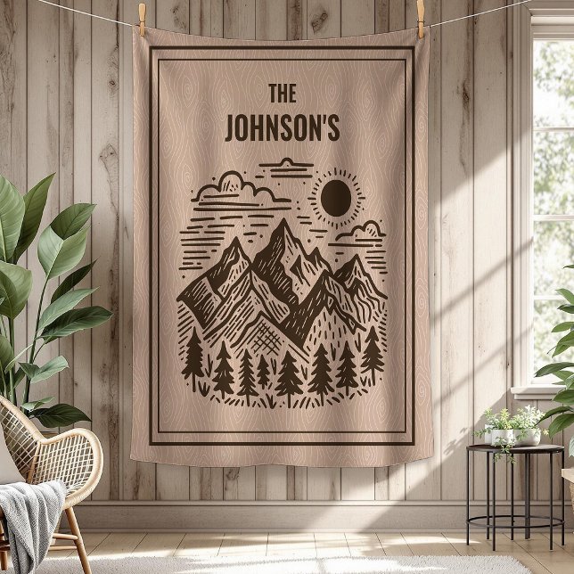 Cobertor De Velo Montanhas Rústicas Modernas Personalizadas (Modern Rustic Mountains Blanket)