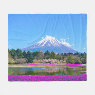 Cobertor De Velo Monte Fuji Trees e Flores