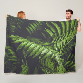 Cobertor De Velo Moody Botanical Dark Green Fern Leaves Cozy