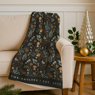 Cobertor De Velo Moody Winter Botanical Personalizado