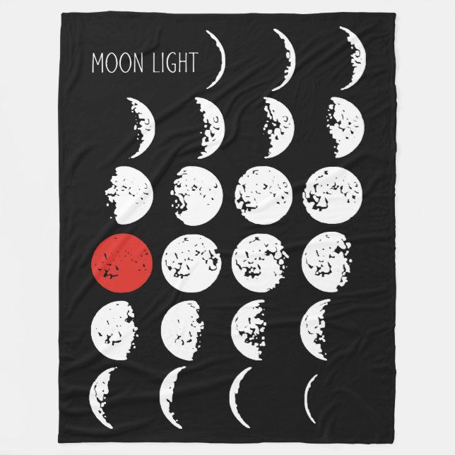 Cobertor De Velo MOONLICE branco e vermelho + suas ideias (Frente)