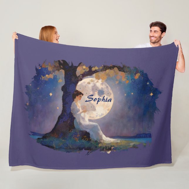 Cobertor De Velo Moonlit Dreamer - Serene Night Sky (In Situ)